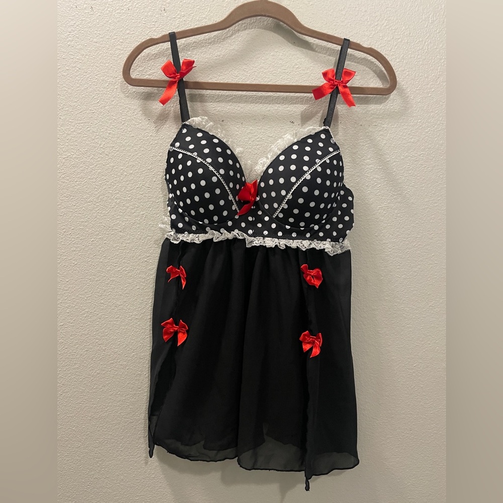 Raveware Lingerie Women's Polka Dot Babydoll Top | Vintage inspired